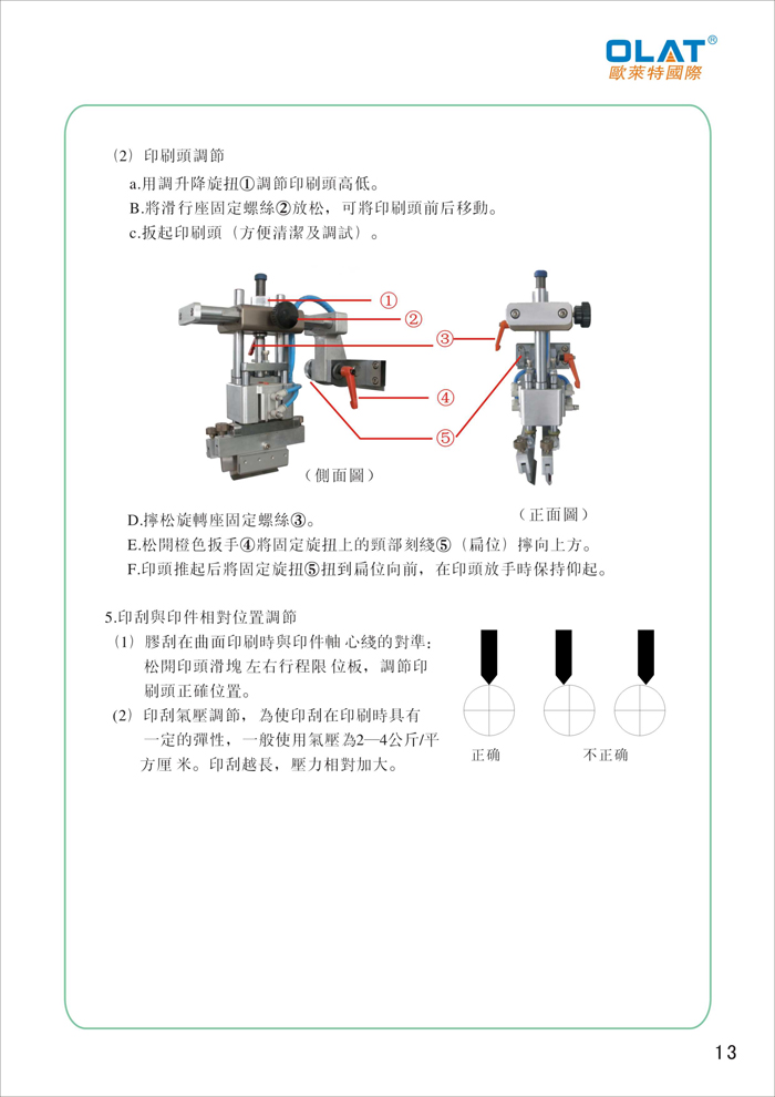 OLAT欧莱特曲面网印机系列操作手册