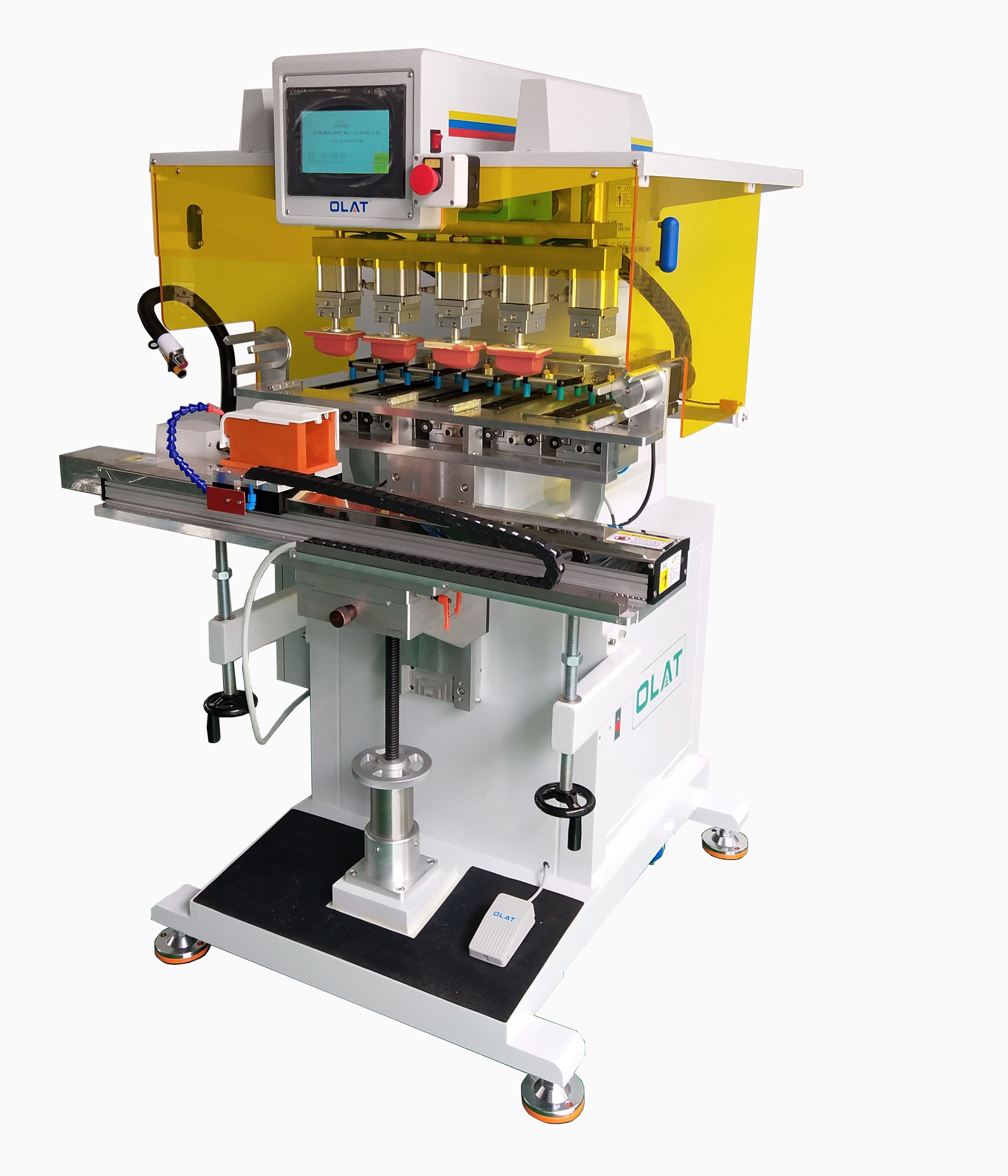 Suzhou customer enough five color transfer printing machine printing plastic shell transfer press manufacturer
